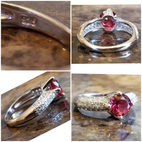 Genuine 2cttw Ruby and White Sapphire Ring 6 - Picture 5 of 6